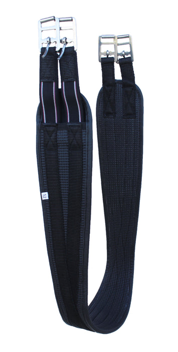 English Riding Black Neoprene Nylon Webbed Double Elastic Girth 97142-54