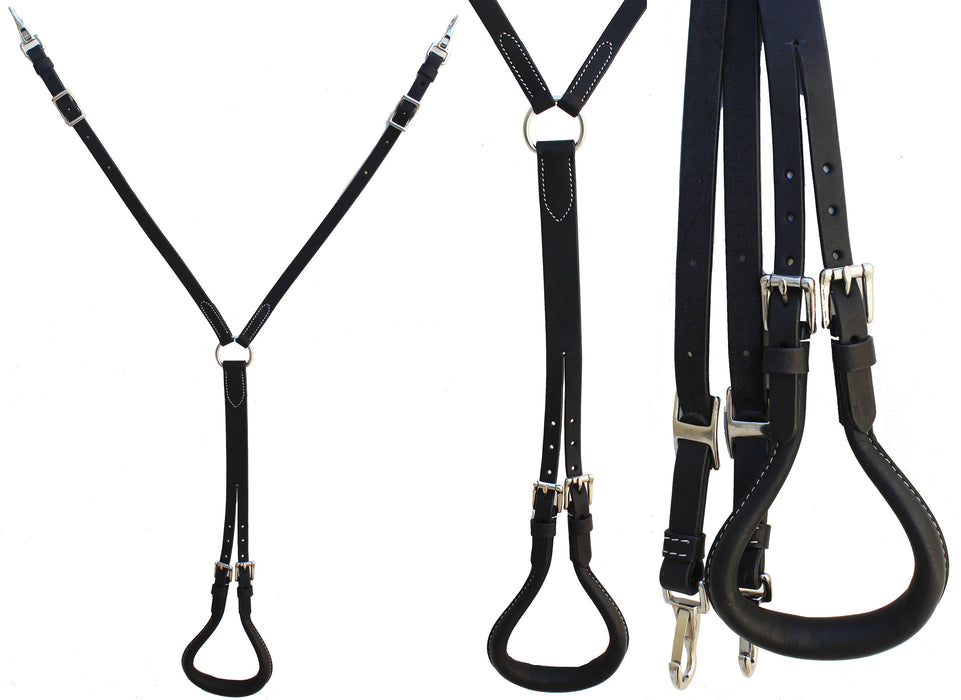 Horse Amish Western Working Tack Black Leather Double Strap Crupper 975BK7000