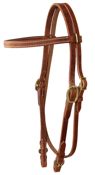 Horse Western Amish USA Hermann Oak Leather Headstall with Buckle Ends 975H102