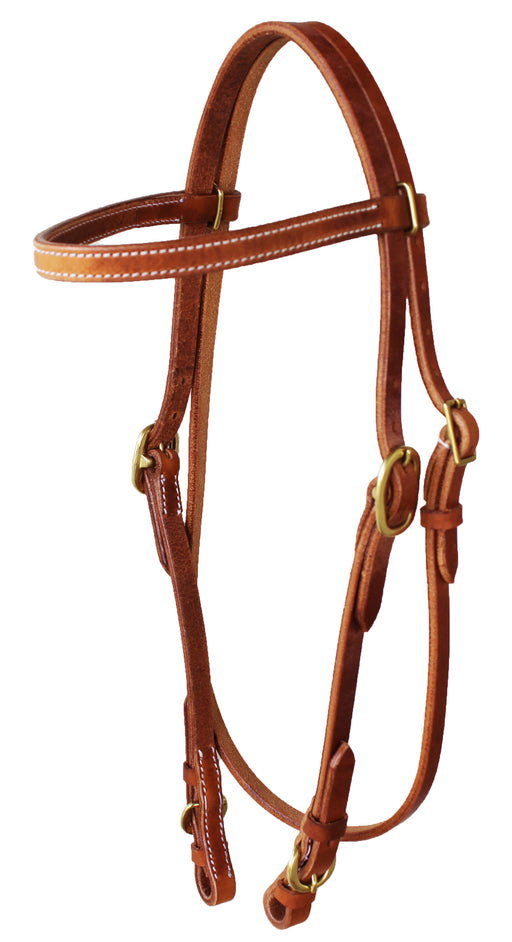 Horse Western Amish USA Hermann Oak Leather Headstall with Buckle Ends 975H102