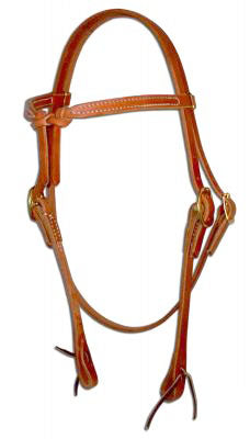 Challenger USA Horse Tack Hermann Oak Leather Knotted Browband 975H200