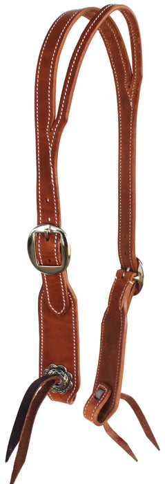 Horse Harness Leather Adjustable Split Ear Headstall Bridle w/ Tie Ends 975H330