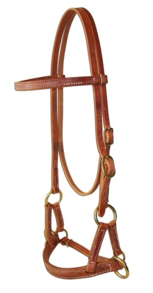 Horse Amish Made In USA Western Leather Sidepull Bridle 975H4015