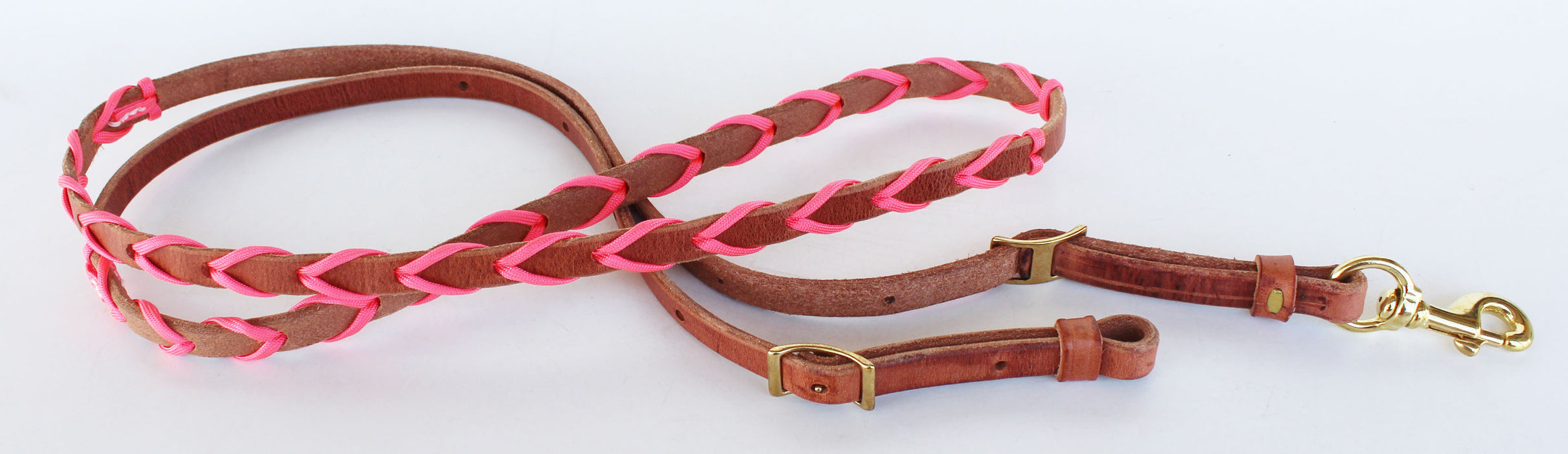 Horse Amish Made In USA Hermann Oak Leather Paracord Western Reins 975H513