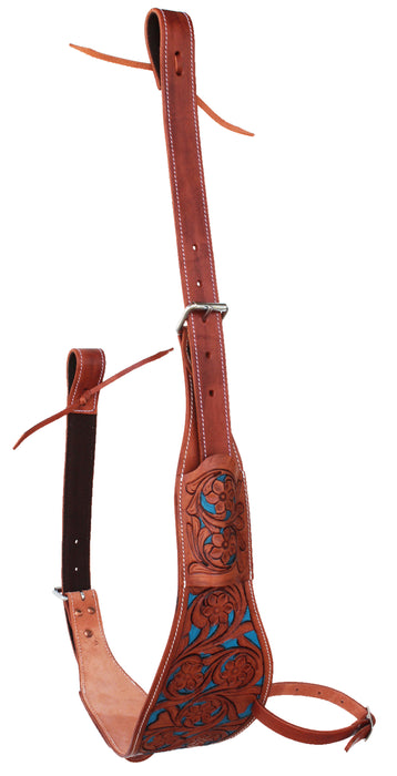 Horse Western Floral Tooled Leather Rear Flank Saddle Cinch w/ Billets 9772