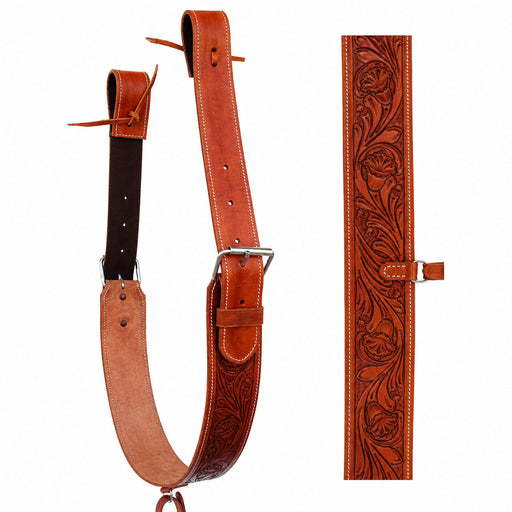 Horse Western Carved Leather Rear Flank Back Cinch Girth Saddle Billets 9774-80