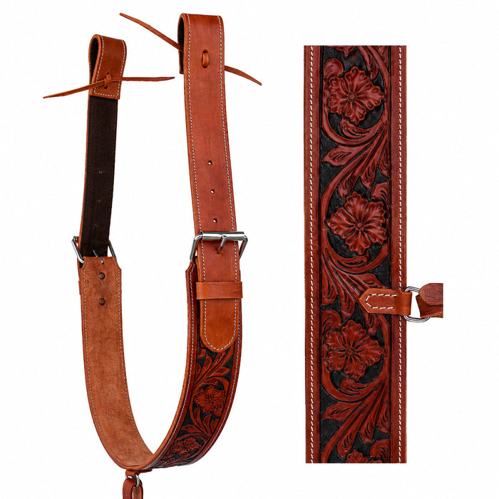 Horse Western Carved Leather Rear Flank Back Cinch Girth Saddle Billets 9774-80