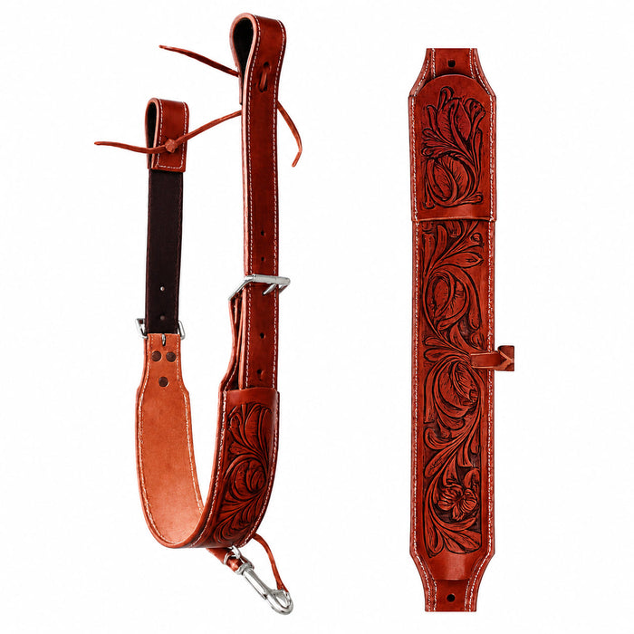 Horse Western Carved Leather Rear Flank Back Cinch Girth Saddle Billets 9774-80