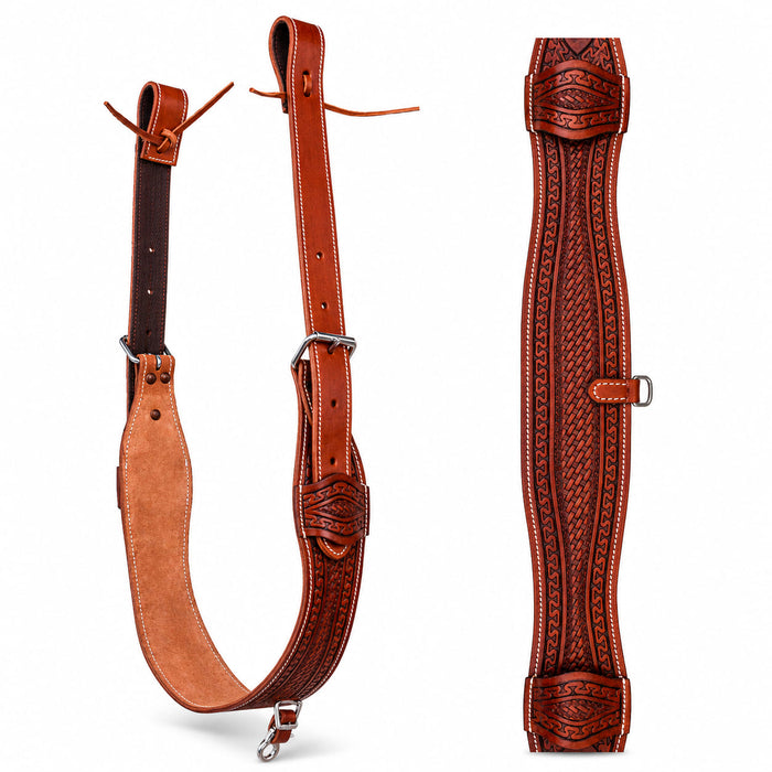 Horse Western Carved Leather Rear Flank Back Cinch Girth Saddle Billets 9774-80