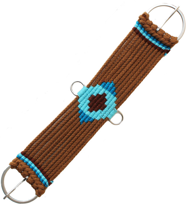 Horse Western Saddle Tack 17 Strand Brown Cotton Acrylic Aztec Cinch Girth 9799