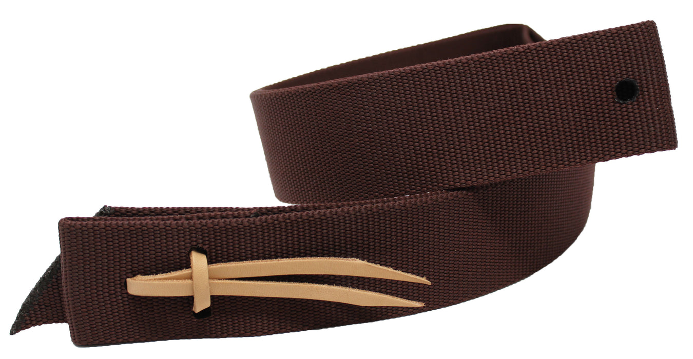 2" Horse Brown Heavy Nylon Tie Strap Western Saddle w/ holes Tack 97S04