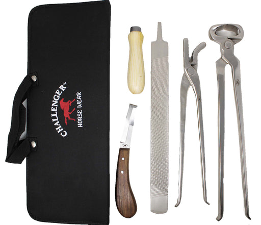 Horse Farrier Kit Tool 5-Piece Horse Equine Hoof Grooming Shoe Care Bag 984143