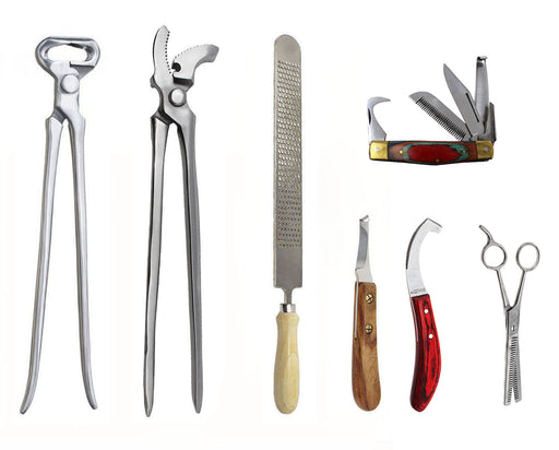Horse Farrier Tool Horse Farrier Essentials 7-Piece Groom Hoof Care Trim Tool Kit 984156