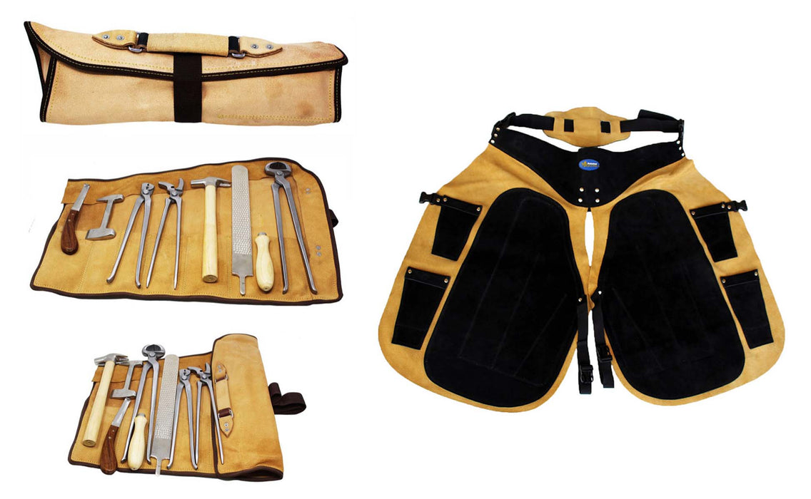 8 Piece Horse Shoe Farrier Hoof Grooming Tool Kit w/ Carry Bag Black 98479