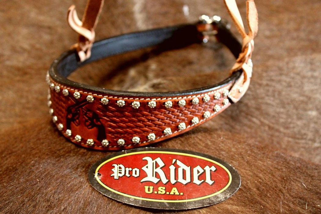 Horse Show Bridle Western Leather Barrel Racing Tack Rodeo Noseband  9905