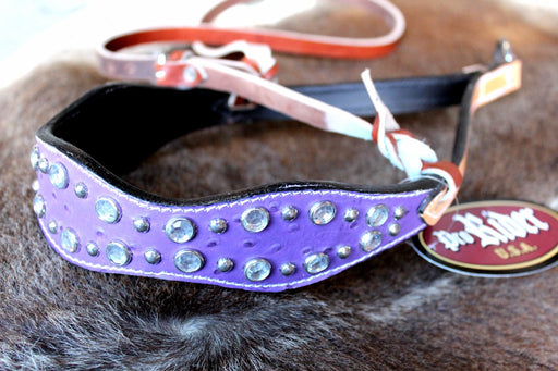 Horse Bridle Western Barrel Racing Tack Rodeo NOSEBAND Purple 99203