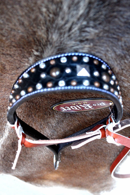 Horse Bridle Western Barrel Racing Tack Rodeo NOSEBAND Black 99210