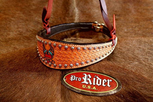 Horse Show Bridle Western Leather Barrel Racing Tack Rodeo Noseband  9921