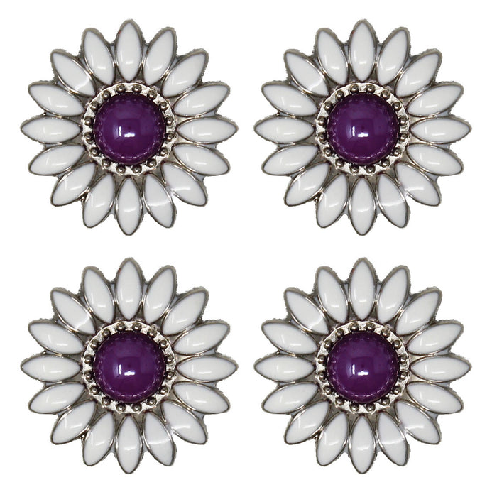 1-1/4" Set of 4 Purple Western Tack Belt Bag Jewelry Conchos Screw BackCO08