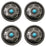 Set of 4 Screw Back 1-1/4" Western Tack Engraved Turquoise Stone Conchos CO238