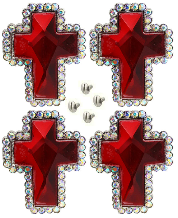 4 Conchos Rhinestone Horse Saddle Western Cross