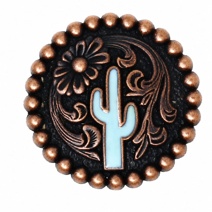 Set of 4 Screw Back Cactus Conchos Western Saddle Bridle Tack Bags 1-1/4" Co598