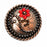 Set of 4 Copper Engraved Flower Rhinestone 1-1/4" Wide Saddle Tack Conchos CO128
