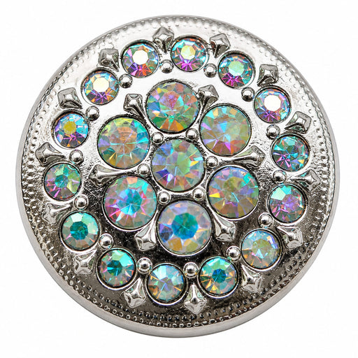 Set of 4 Conchos 1" Dia Rhinestone Horse Saddle Western Bridle Crystal Co162