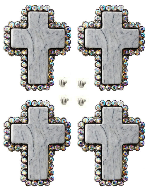 4 Conchos Rhinestone Horse Saddle Western  Cross CO166