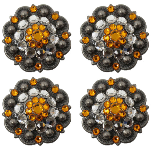 4 Conchos Rhinestone Horse Saddle Western  Orange Berry CO176