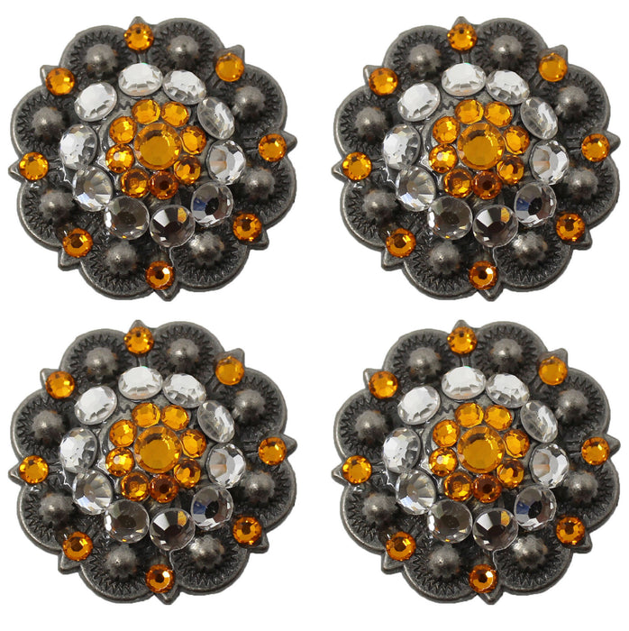 4 Conchos Rhinestone Horse Saddle Western  Orange Berry CO176