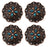 Set of 4 Screw Back Western Copper Turquoise Rhinestone Conchos CO224