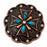 Set of 4 Screw Back Western Copper Turquoise Rhinestone Conchos CO224
