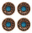 1-1/4" Set of 4 Engraved Turquoise Tack Belt Bag Jewelry Decorative Conchos CO247