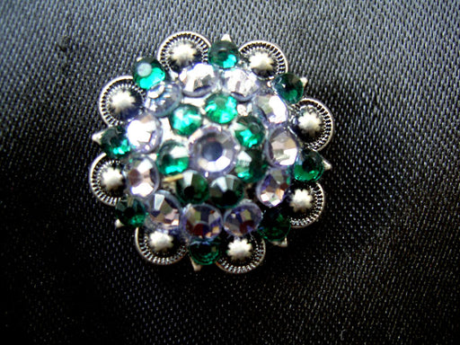 4 Conchos Rhinestone Bling Horse Saddle Western Berry Barrel Tack Green CO24