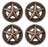 Set of 4 Screw Back 1-1/4" Western Tack Copper Lone Star Engraved Conchos CO331