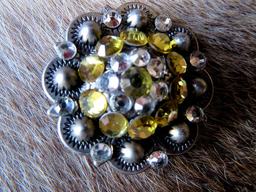 4 Conchos Rhinestone Bling Horse Saddle Bridle Tack Western Berry Concho CO366