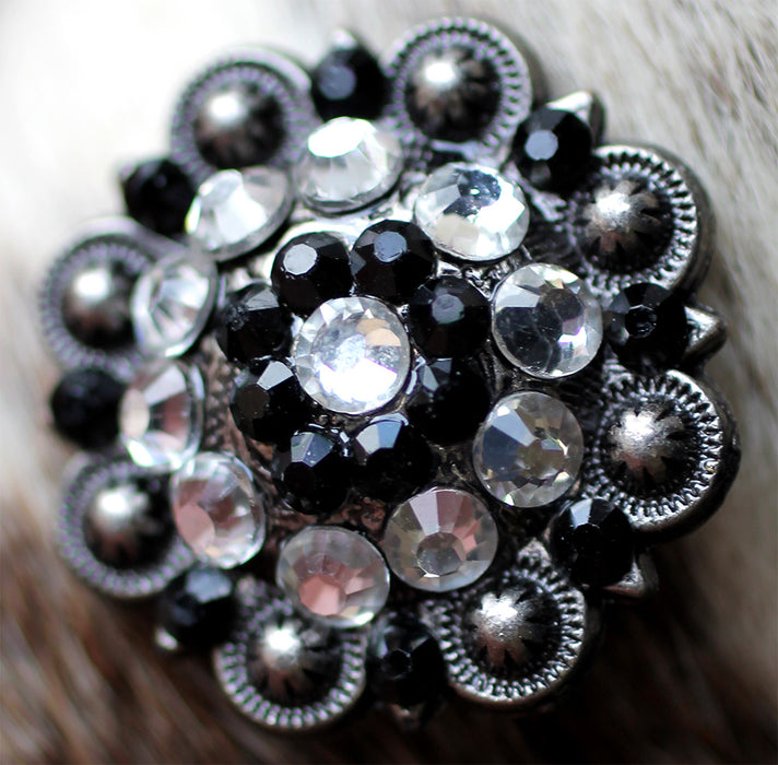 Set 4 Conchos Rhinestone Horse Saddle Western Bridle Berry 1" Co369