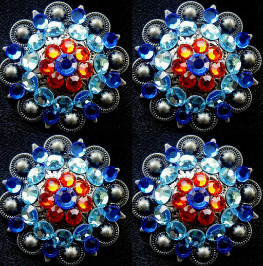 4 Conchos Rhinestone Horse Saddle Western Bridle  Co38