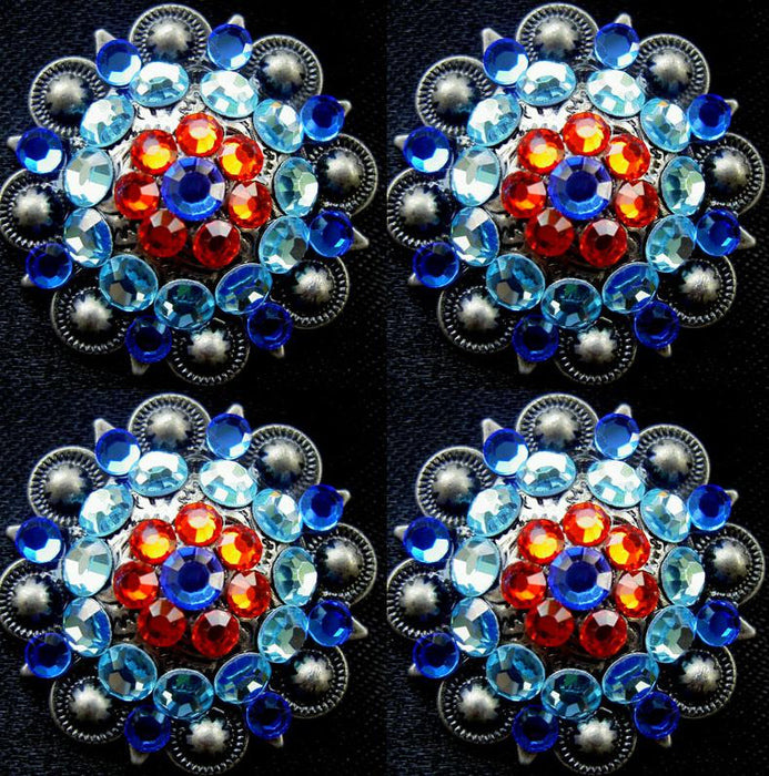 4 Conchos Rhinestone Horse Saddle Western Bridle  Co38