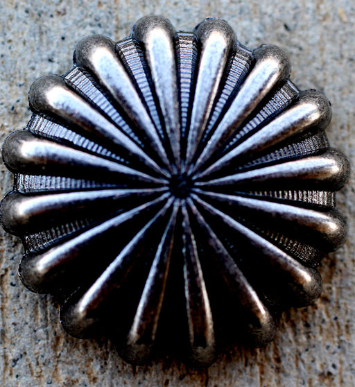 LOT of 4 Western Conchos Horse Saddle Bridle Tack Fluted Steel Black Co401