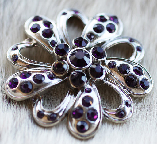 4 Conchos Rhinestone Horse Saddle Western Bridle Purple Bling Co412