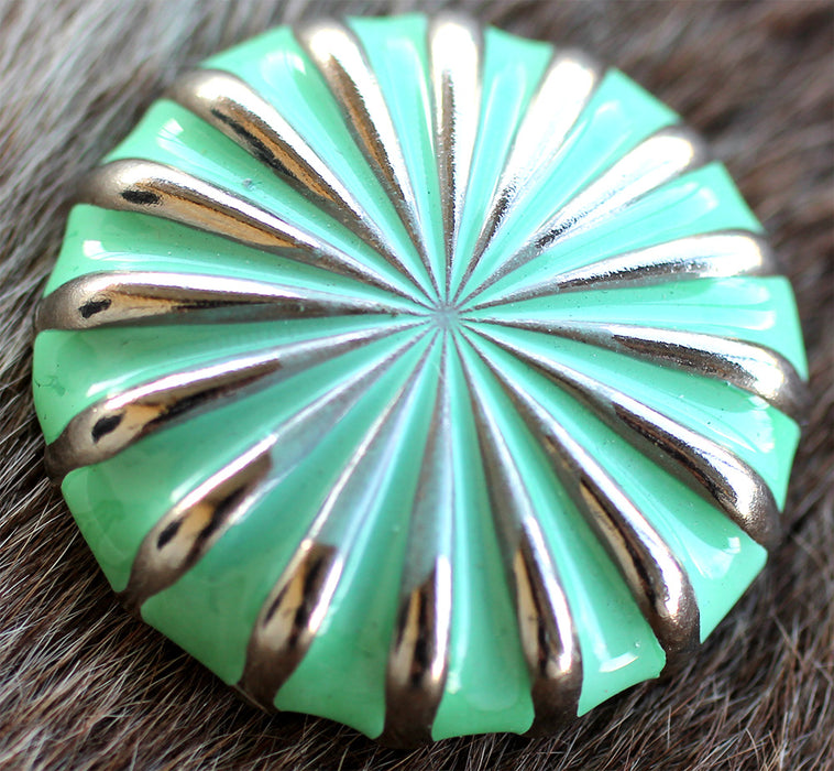 4 Conchos Horse Saddle Bridle Tack Western Green Fluted Rodeo CO413