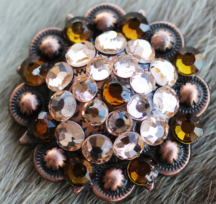 4 Conchos Rhinestone Horse Saddle Western Bridle Headstall Screw Back CO436