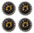 Set of 4 Western Tack Screw Back 1" Engraved Conchos w/ Yellow Rhinestones CO437