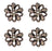 Set of (4) 1-1/2" Screw Back Conchos Antique Copper Floral Concho w/ Rhinestone CO439