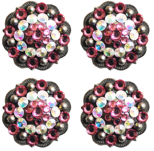4 Conchos Rhinestone Horse Saddle Western Bridle Berry Pink Co506