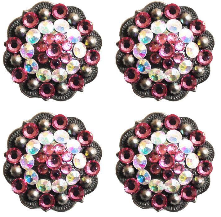 4 Conchos Rhinestone Horse Saddle Western Bridle Berry Pink Co506