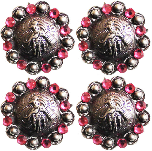 4 Conchos Rhinestone Horse Saddle Western  Pink Berry CO518