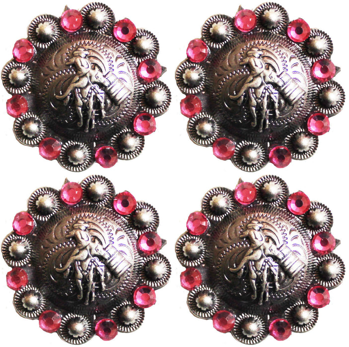 4 Conchos Rhinestone Horse Saddle Western  Pink Berry CO518